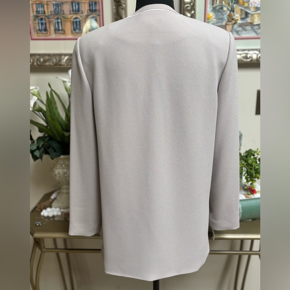 ADRIANNA PAPELL 2 Pc Formal Wedding Elegant Embroidered Jacket & Pants Set Sz 8 - Picture 4 of 15